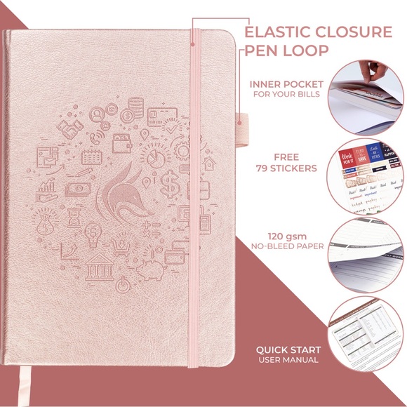 NWT/Clever Fox/Budget Book/ROSE GOLD/5.3" X 7.7"/12 months (8 pages per month) - Picture 4 of 8